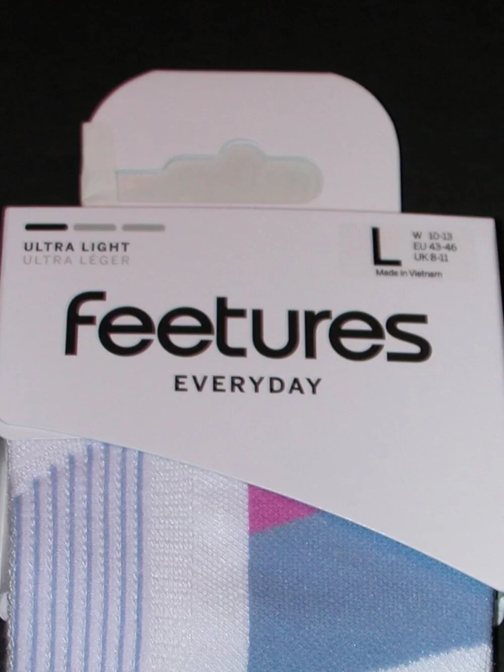 Feetures Everyday Ultra Light Invisable Socks Womens Large NWT Boardwalk Violet